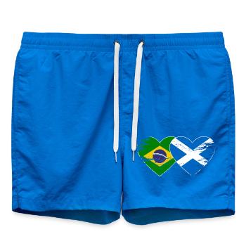 Brasilien Schottland Flagge Hände Herzform used - Badeshorts - Cobalt blue - Vorne - AI Model Male 185 light (185cm)