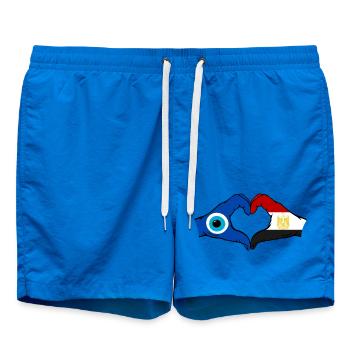 Ägypten Nazar Flagge Hände Herzform - Badeshorts - Cobalt blue - Vorne - AI Model Male 185 light (185cm)