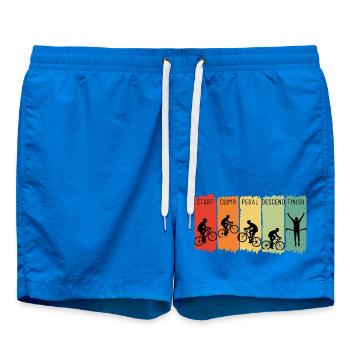 Retro Cycling Steps Start Climb Pedal Finish - Badeshorts - Cobalt blue - Vorne - AI Model Male 185 light (185cm)