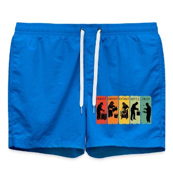 Retro Beekeeping Steps Honigbienenzucht Imker - Badeshorts - Cobalt blue - Vorne - AI Model Male 185 light (185cm)