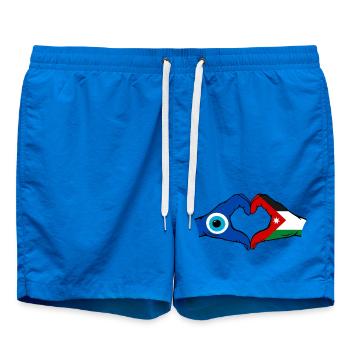 Jordanien Nazar Flagge Hände Herzform - Badeshorts - Cobalt blue - Vorne - AI Model Male 185 light (185cm)