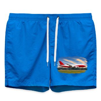 Königin des Himmels, Flugzeug - Badeshorts - Cobalt blue - Vorne - AI Model Male 185 light (185cm)