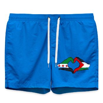 Syrien Palästina Flagge Hände Herzform used - Badeshorts - Cobalt blue - Vorne - AI Model Male 185 light (185cm)