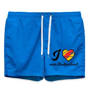 Herz im Street-Style Badnerland - Badeshorts - Cobalt blue - Vorne - AI Model Male 185 light (185cm)