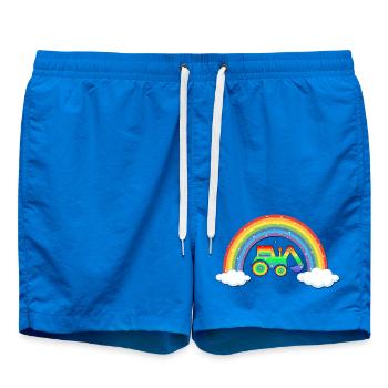 Regenbogen Kinder Bagger - Badeshorts - Cobalt blue - Vorne - AI Model Male 185 light (185cm)