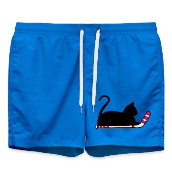 Katzenhockey - Badeshorts - Cobalt blue - Vorne - AI Model Male 185 light (185cm)