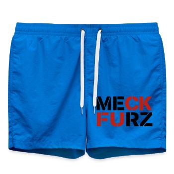 Meck Furz | Merz - nicht mein Kanzler - Badeshorts - Cobalt blue - Vorne - AI Model Male 185 light (185cm)