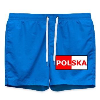 Polska Farbblock Flaggendesign - Badeshorts - Cobalt blue - Vorne - AI Model Male 185 light (185cm)