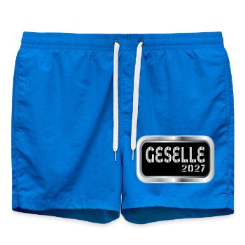 Gesellenprüfung Geselle 2027 - Badeshorts - Cobalt blue - Vorne - AI Model Male 185 light (185cm)