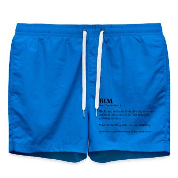 BIM Definition T-Shirt Architekt Bauingenieur - Badeshorts - Cobalt blue - Vorne - AI Model Male 185 light (185cm)