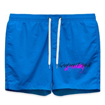 Pinker Farbklecks - Quoten Punk Statement - Badeshorts - Cobalt blue - Vorne - AI Model Male 185 light (185cm)
