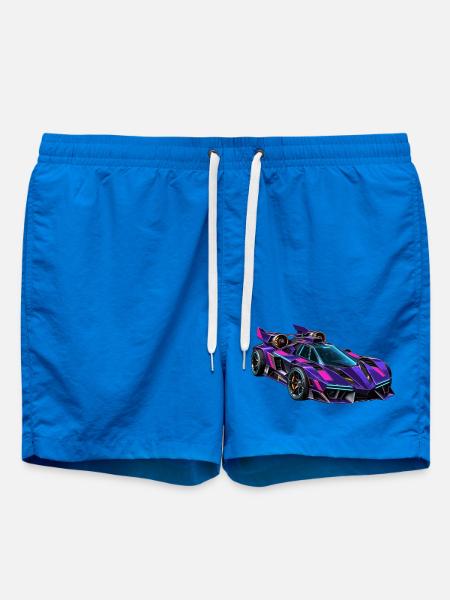 Lila Neon-Supersportwagen - Badeshorts - Cobalt blue