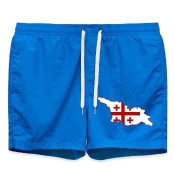 Georgien Landkarte  - Badeshorts - Cobalt blue - Vorne - AI Model Male 185 light (185cm)