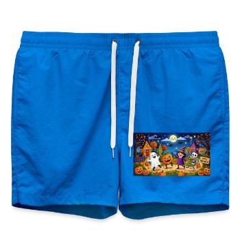 Niedliche Halloween-Nacht-Illustration - Badeshorts - Cobalt blue - Vorne - AI Model Male 185 light (185cm)