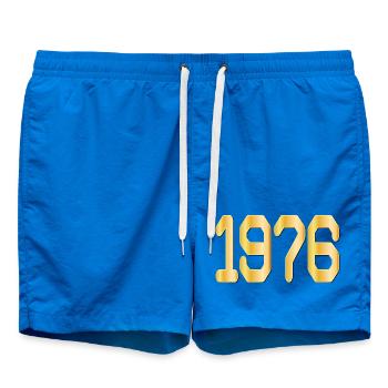 Geburtstag 1976 - Badeshorts - Cobalt blue - Vorne - AI Model Male 185 light (185cm)