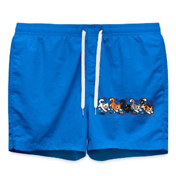 Katzenrennen – Fang den roten Punkt! - Badeshorts - Cobalt blue - Vorne - AI Model Male 185 light (185cm)