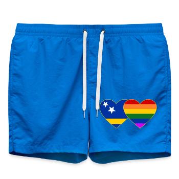 Curacao Regenbogen Flagge Herz - Badeshorts - Cobalt blue - Vorne - AI Model Male 185 light (185cm)