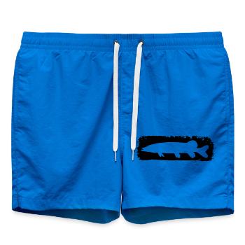 Hecht im Farbstrich - schwarz - Badeshorts - Cobalt blue - Vorne - AI Model Male 185 light (185cm)