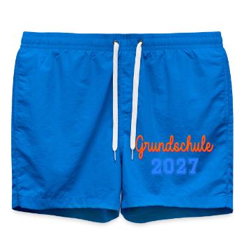 Einschulung Grundschule 2027 - Badeshorts - Cobalt blue - Vorne - AI Model Male 185 light (185cm)