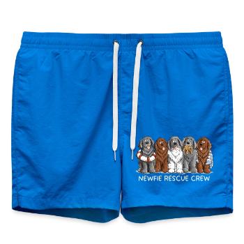 Newfie Rescue Crew Neufundländer Wasserhund - Badeshorts - Cobalt blue - Vorne - AI Model Male 185 light (185cm)