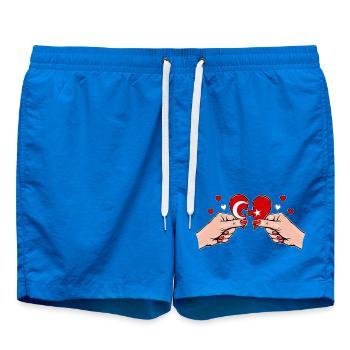 Türkei Frauenhände Herzpuzzle - Badeshorts - Cobalt blue - Vorne - AI Model Male 185 light (185cm)