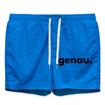 Genau – Funny Saying Statement - Badeshorts - Cobalt blue - Vorne