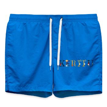 KERTTU name decorated with flowers - Swim Trunks - cobalt blue - Front