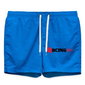 Graphique de course avec flammes - Auto-auto Bike Decals - Short de bain - cobalt blue - Devant