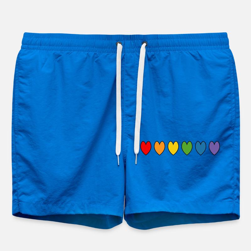 Rainbow Hearts - Swim Trunks - cobalt blue