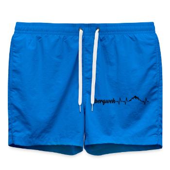 Bergweh Pulsschlag Berge - Exklusiv - Badeshorts - Cobalt blue - Vorne