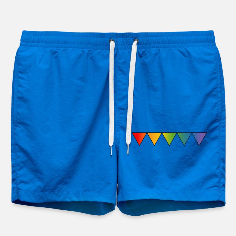 Rainbow queer triangles - Swim Trunks - cobalt blue