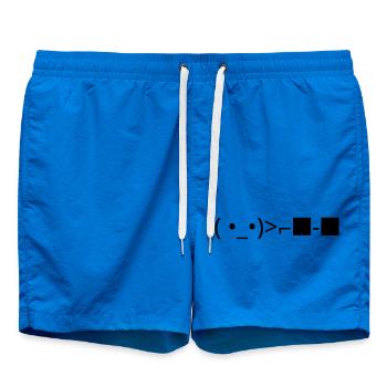 Deal with it ( •_•)>⌐■-■ Sunglasses Emote - Swim Trunks - cobalt blue - Front - AI Model Male 185 light (185cm)