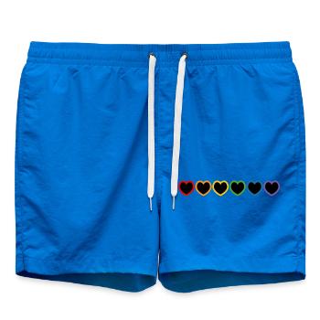 Regenbogen LGBT Herzen black - Badeshorts - Cobalt blue - Vorne