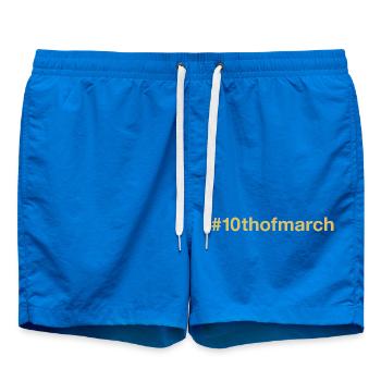born on March 10 Birthday birthday - Swim Trunks - cobalt blue - Front