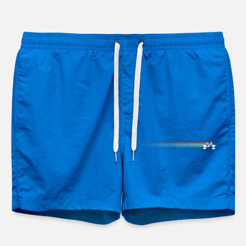 Striped Horizon Silhouette - Swim Trunks - cobalt blue