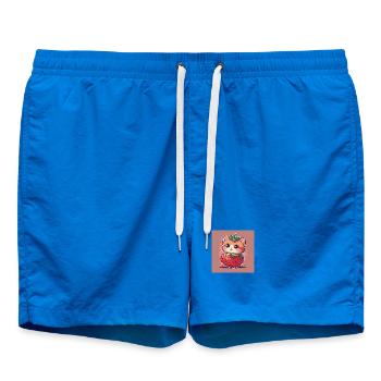 Erdbeer-Schnurr-Kätzchen - Badeshorts - Cobalt blue - Vorne - AI Model Male 185 light (185cm)