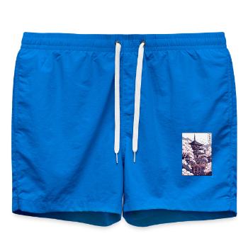 Pagode Traditionnel au Japon Rose Sakura - Short de bain - cobalt blue - Devant - AI Model Male 185 light (185cm)