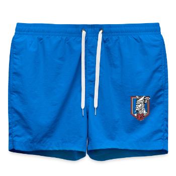 Offizielles Abzeichen des 92. Infanterieregiments 2025 - Badeshorts - Cobalt blue - Vorne - AI Model Male 185 light (185cm)
