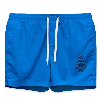 Hochzeit - Hochzeitstorte - Badeshorts - Cobalt blue - Vorne - AI Model Male 185 light (185cm)