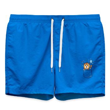 Chat dans la poche de poitrine - Short de bain - cobalt blue - Devant - AI Model Male 185 light (185cm)