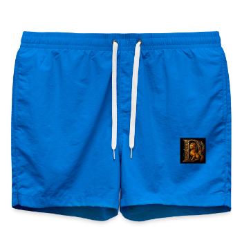 D - Magisches Ornament mit katzenartigem Wesen - Badeshorts - Cobalt blue - Vorne - AI Model Male 185 light (185cm)