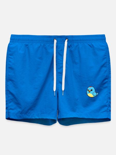 Fröhlicher Blauer Vogel Cartoon - Badeshorts - Cobalt blue