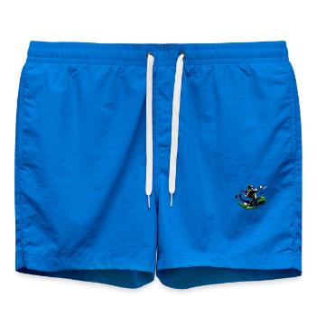 Golfer-Silhouette im Schwungkreis - Badeshorts - Cobalt blue - Vorne - AI Model Male 185 light (185cm)