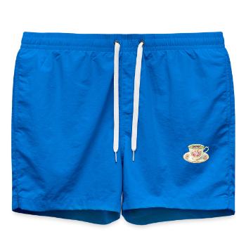 Rosentee-Tasse Spruchdesign Reali-tea - Badeshorts - Cobalt blue - Vorne - AI Model Male 185 light (185cm)