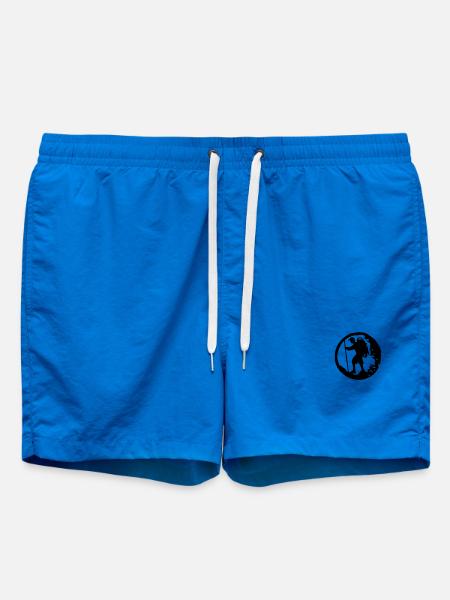 Wanderer mit Rucksack und Wanderstock - Badeshorts - Cobalt blue