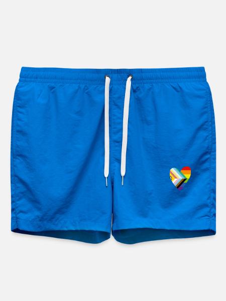 🌈 Herz – Progress Pride & Disability Flag - Badeshorts - Cobalt blue