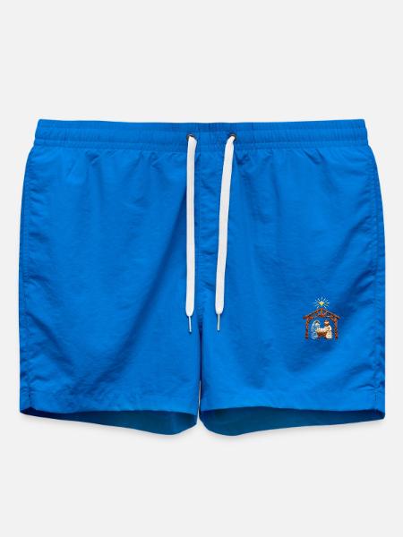 Bestickte Krippe – Weihnachtsgeschichte (gedruckt) - Badeshorts - Cobalt blue