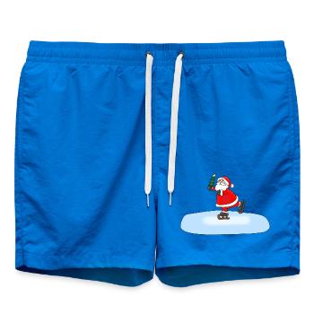 Weihnachtsmann Schlittschuhlaufend - Badeshorts - Cobalt blue - Vorne