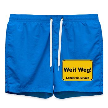 Weit Weg Landkreis Urlaub Sign - Badeshorts - Cobalt blue - Vorne