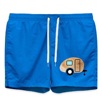 Caravan Wood Grain Retro Nature Caravan Fan - Swim Trunks - cobalt blue - Front